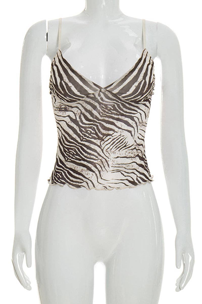 Zebra-Print Cami Top