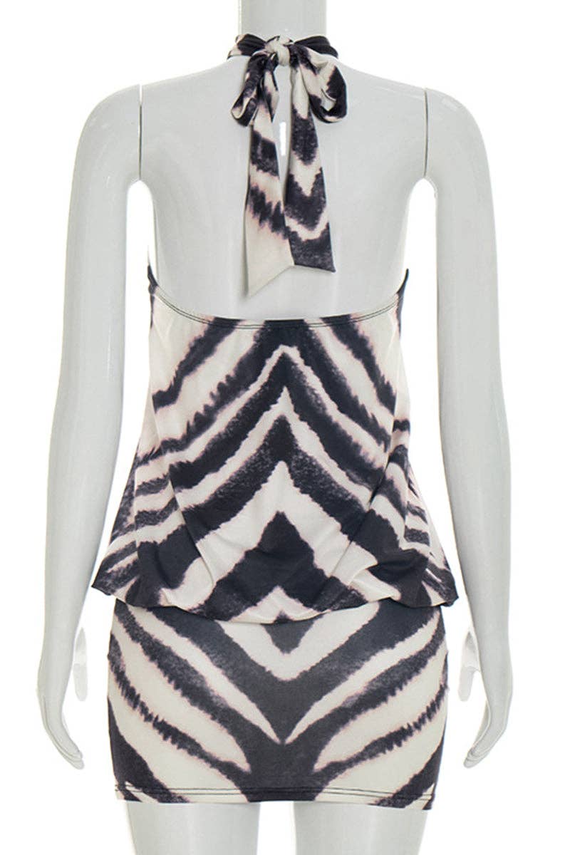 Halter Neck Casual Mini Dress
