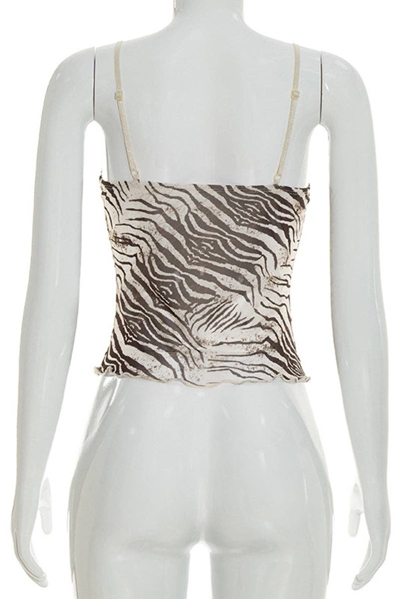 Zebra-Print Cami Top