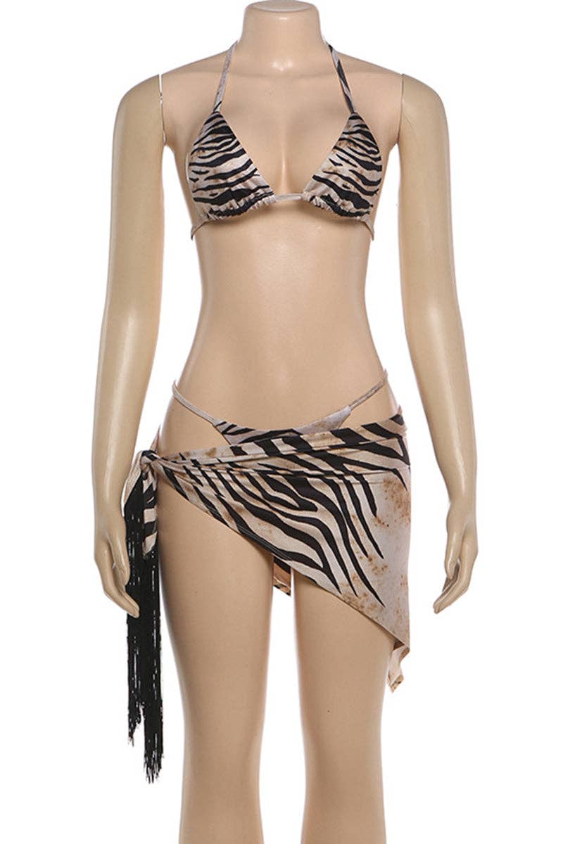 Stylish Bikini Set with Wrap Skirt