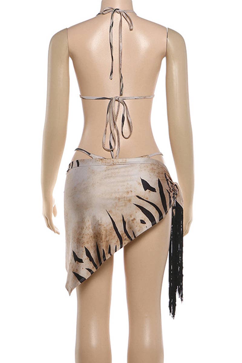 Stylish Bikini Set with Wrap Skirt