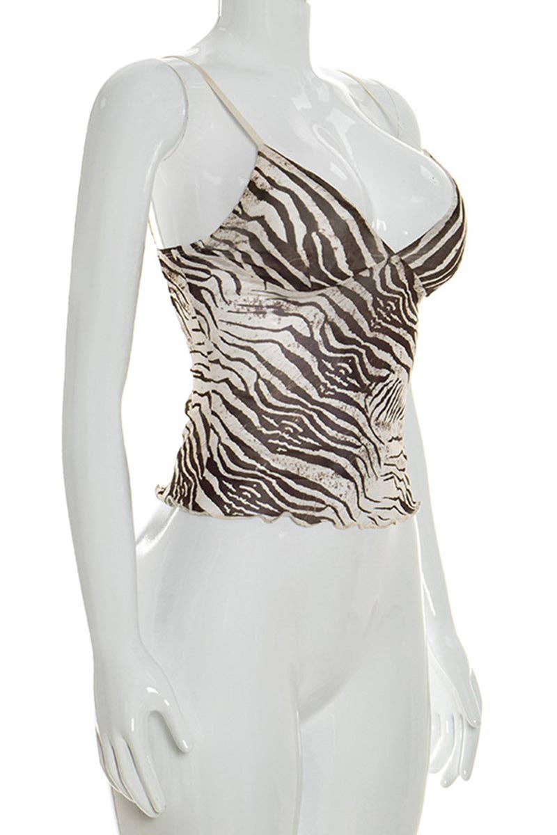 Zebra-Print Cami Top